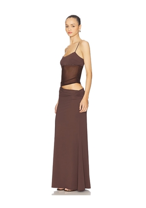 Runaway The Label Celyse Midi Dress in Chocolate. Size M. Also in L, XL.