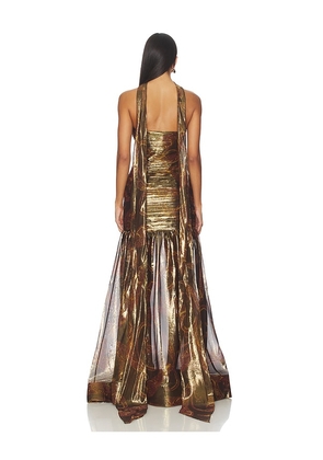 retrofete Syden Dress in Metallic Gold. Size S. Also in M, L, XL.