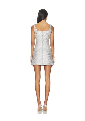 SAU LEE Aidan Tweed Dress in Metallic Silver. Size 10. Also in 0, 00, 12, 4, 6, 8.
