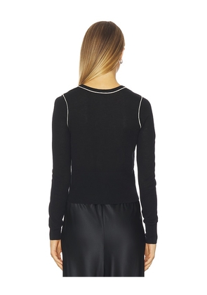 St. Agni Wool Fine Line Cardigan in Black. Size XL. Also in M, L.
