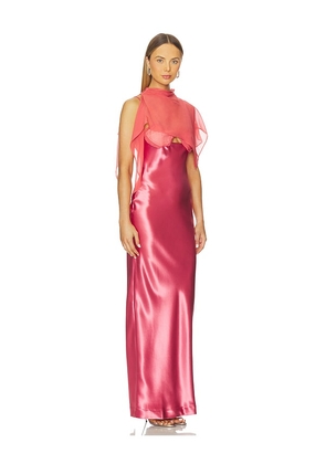 Paris Georgia Suki Dress With Cape in Orange. Size M. Also in XS, S, XL.