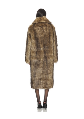 superdown x Emma Leger Carmela Faux Fur Coat in Brown. Size S. Also in XXS.