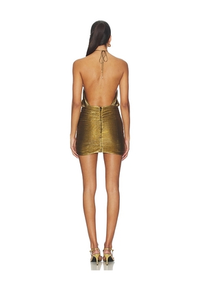 retrofete Lavinia Dress in Metallic Gold. Size L. Also in M.