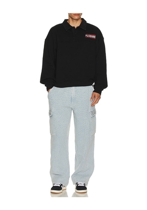 Pleasures Knitted Indigo Cargo Pants in Blue. Size M. Also in S.