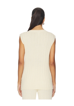 SNDYS Baha Ribbed Top in Cream. Size M. Also in XS, S.