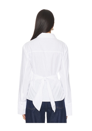 SNDYS Teigan Cinched Button Shirt in White. Size M. Also in S, XS, L, XL.