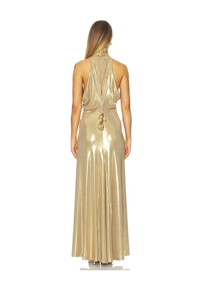 Sabina Musayev Peirce Dress in Metallic Gold. Size M. Also in S, L.