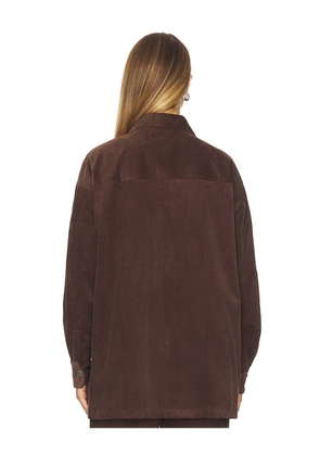 SEROYA April Corduroy Shacket in Brown. Size M. Also in L, S, XS.