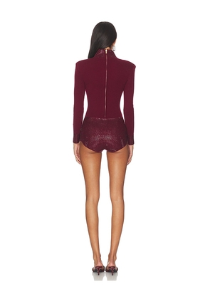 retrofete Bethanie Romper in Burgundy. Size M. Also in L, S, XL, XS.