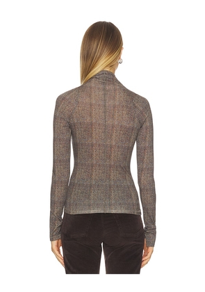 Rag & Bone Shaw Paneled Turtleneck Tee in Brown. Size M. Also in XXS, XS, S.