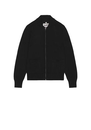 Schott Zip Front Sweater in Black. Size M. Also in S, L.