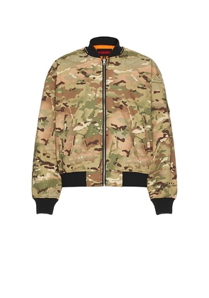 Pleasures Gem Camo Bomber in Green,Orange. Size M. Also in S, L, XL/1X.