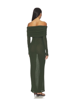 superdown Chantal Sheer Gown in Dark Green. Size M. Also in XS, S.