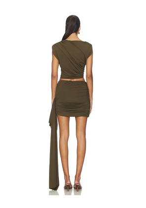 superdown Jhazala Skirt Set in Olive. Size M. Also in XXS, XS, S, L, XL.