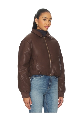 SNDYS Thorne Bomber Jacket in Chocolate. Size M. Also in L, S, XL, XS.
