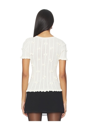 Sea Alberta Pearl Knit Top in White. Size M. Also in S, XS.