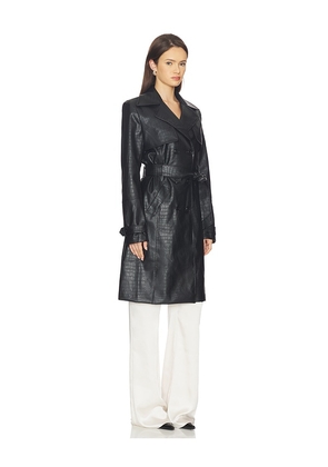 superdown Morgan Faux Leather Coat in Black. Size M. Also in S, XS, L.