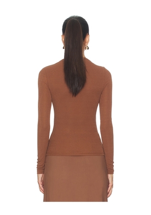 SNDYS Katya Long Sleeve Top in Brown. Size M. Also in XXS, XS, S, L, XL, XXL.