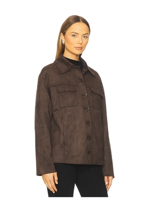 Tularosa Irene Faux Suede Jacket in Brown. Size M. Also in XXS, XS, S, L, XL.