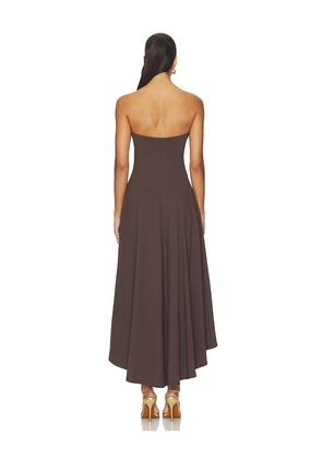 Susana Monaco Strapless High Low Dress in Brown. Size M. Also in XS, XL.
