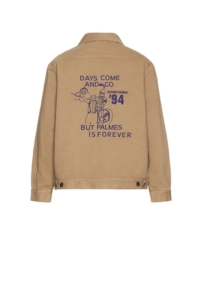 Palmes Forever Zip Jacket in Brown. Size 48. Also in 46, 50, 52.