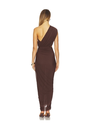 superdown Juliet Midi Dress in Brown. Size M. Also in XXS, XS, S.