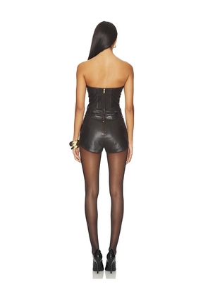 retrofete Pernille Leather Romper in Brown. Size M. Also in L, S, XL, XS.