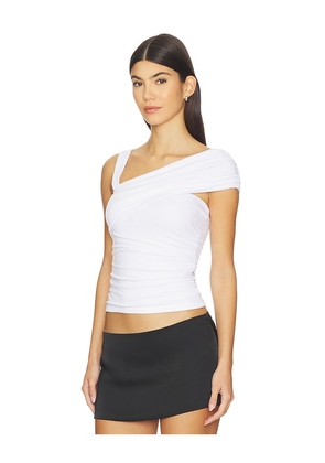 Runaway The Label Larsen Drape Off Shoulder Top in White. Size M. Also in S, XS, L.