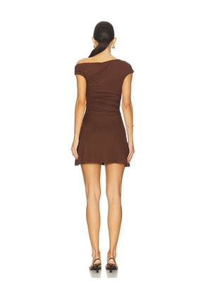 Runaway The Label Talli Mini Dress in Brown. Size M. Also in XS, L, XL.