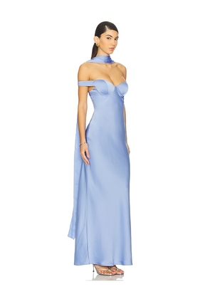 Runaway The Label Raphaella Off Shoulder Maxi Dress in Blue. Size M. Also in S.