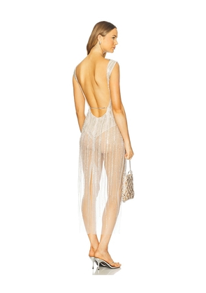 SAU LEE Marci Beaded Dress in White. Size 00. Also in 2, 10, 12.