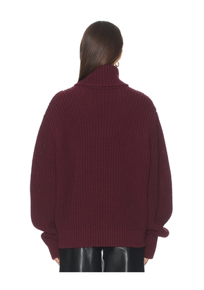 ROTATE Knit Turtleneck Jumper in Burgundy. Size L. Also in S.