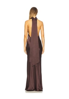 SAU LEE Penelope Gown in Brown. Size 00. Also in 2, 8, 0.
