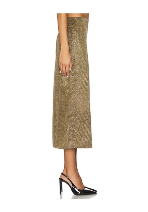 PatBO Weave Midi Skirt in Metallic Gold. Size 10. Also in 4, 6.