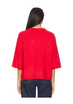 PISTOLA Micah Short Sleeve Crewneck Sweater in Red. Size M. Also in L, XL.