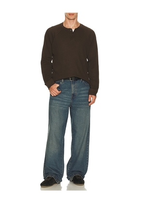 PAIGE Abaroa Henley in Brown. Size XL/1X. Also in XXL/2X.