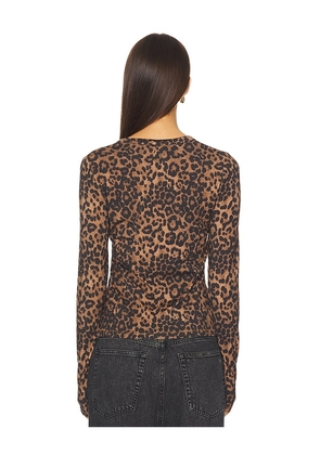 Rag & Bone Luca Printed Long Sleeve in Brown. Size M. Also in S, XS.