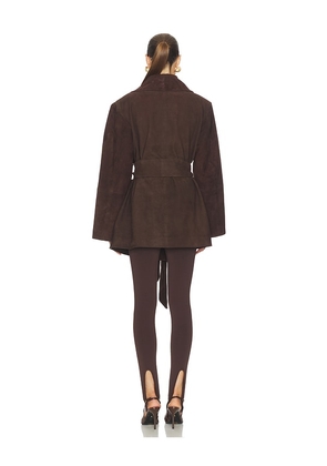 SEROYA Chandra Suede Jacket in Brown. Size M. Also in L, S, XL, XS.