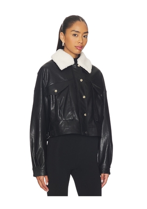 superdown Colette Faux Leather Jacket in Black. Size M. Also in S, XXS, XS, L, XL.