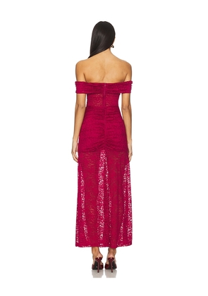 Runaway The Label Vaneya Lace Maxi Dress in Red. Size M. Also in L, S, XS.