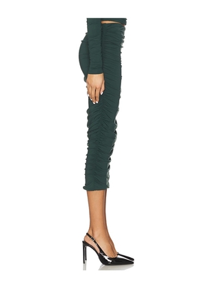 SEROYA Darcy Midi Skirt in Dark Green. Size S. Also in M, XS, XXS.