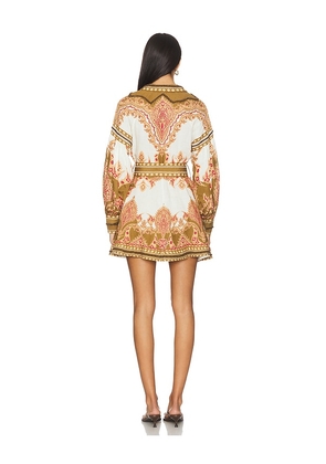 Scarlett Poppies Florista Mini Dress in Neutral. Size M. Also in S, XS.