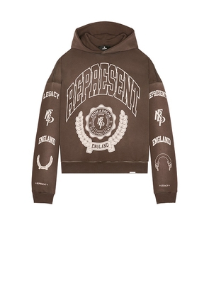 REPRESENT Legacy Crest Hoodie in Brown. Size XL/1X. Also in L.