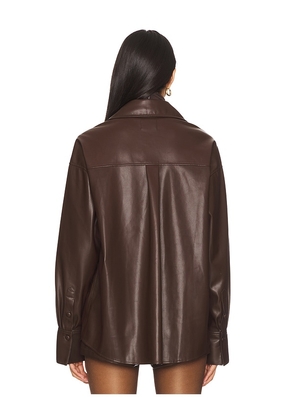 Show Me Your Mumu x REVOLVE Lincoln Shirt Jacket in Chocolate. Size M. Also in S, XS, L, XL, XXL.