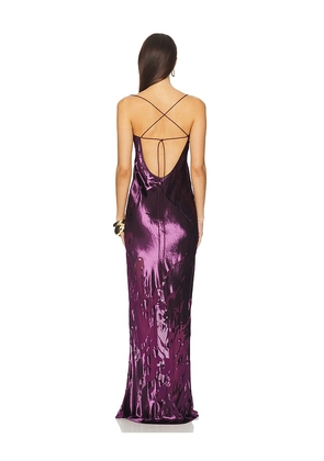 The Sei Cowl Bias Gown in Purple. Size 2. Also in 4, 8.