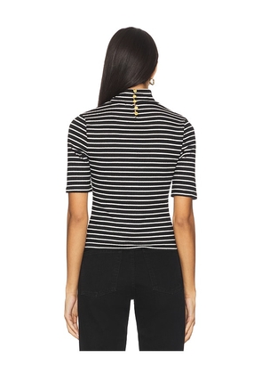 Rag & Bone The Knit Stripe Rib Turtleneck Tee in Black. Size S. Also in XS.