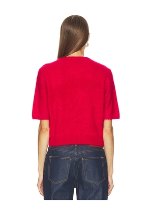 Rag & Bone Jada Brushed Cashmere Short Sleeve Crew in Red. Size M. Also in XS, L.