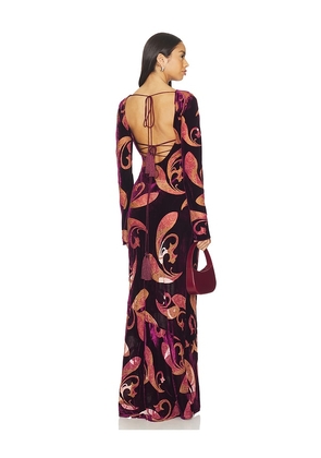 retrofete Iona Velvet Dress in Burgundy. Size M. Also in XS, S.
