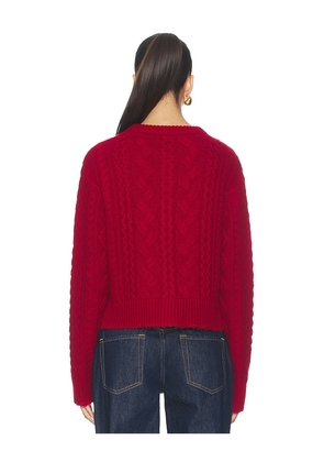 RE/DONE Cable Cardigan in Red. Size M. Also in XS, S, L.