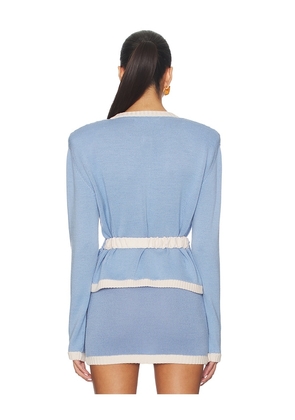 Rowen Rose Knit Cardigan in Baby Blue. Size M. Also in L, XL.